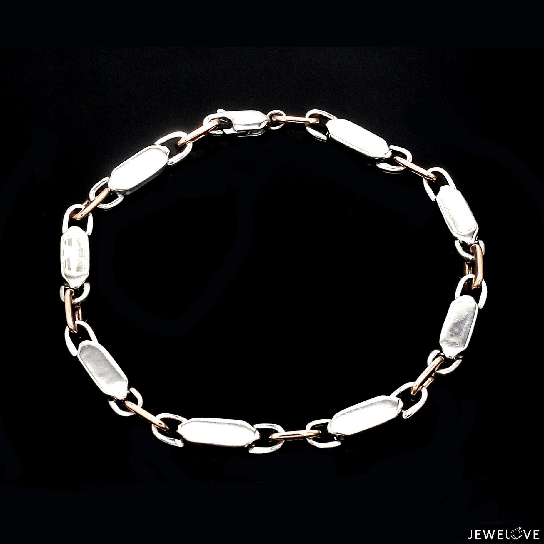 4.75mm Platinum & Rose Gold Bracelet for Men JL PTB 1279