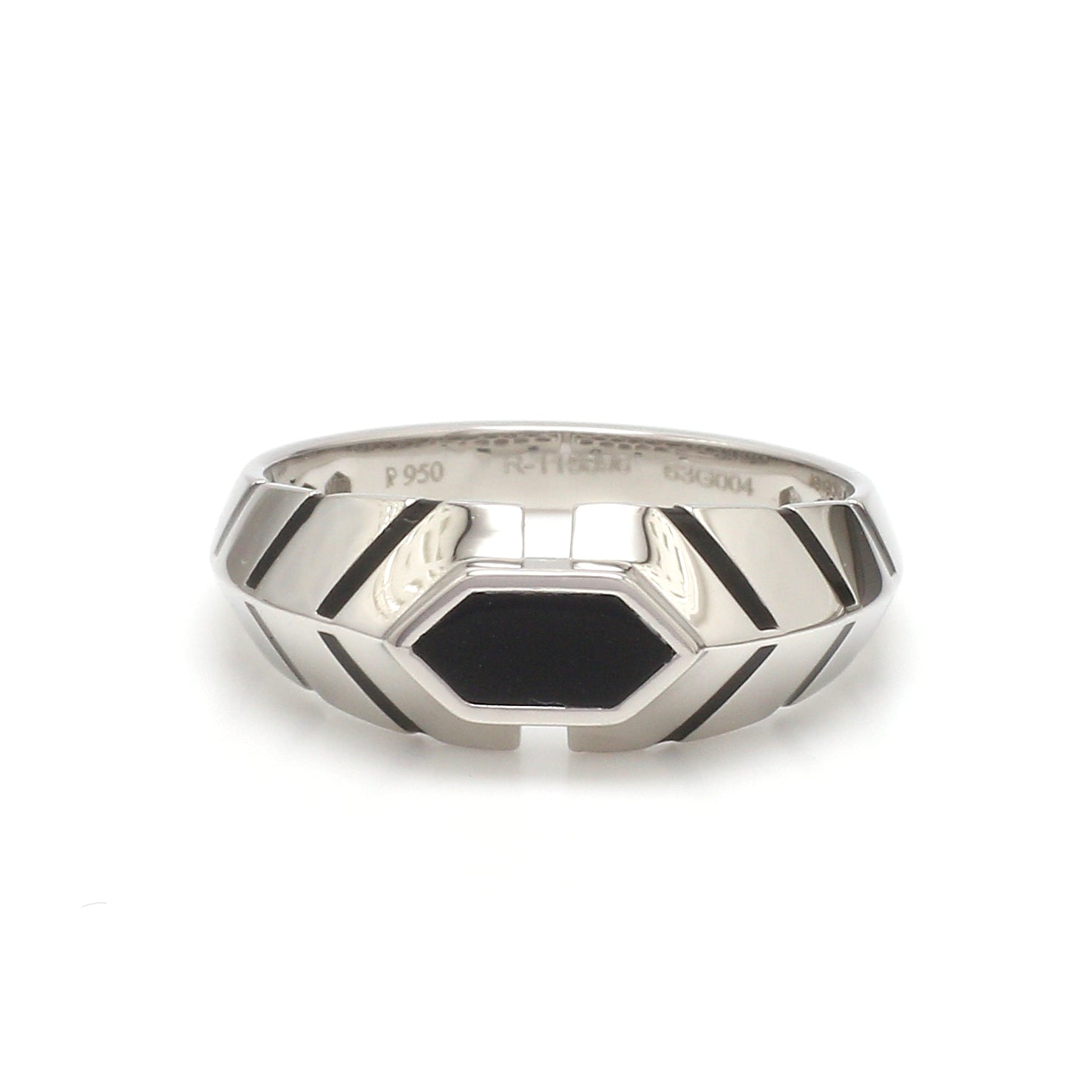 Platinum Ring with Black Enamel for Men JL PT 1310   Jewelove.US