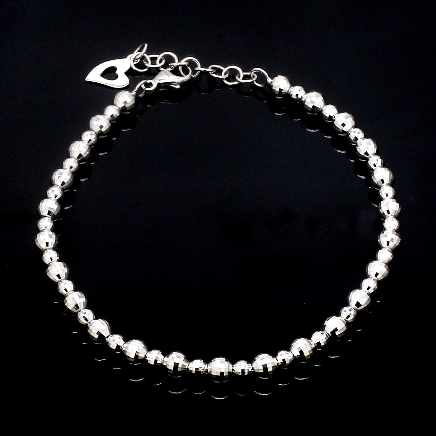 Platinum Bracelet with Diamond Cut Balls JL PTB 656