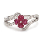 Load image into Gallery viewer, Designer Platinum Heart Ruby Diamond Ring for Women JL PT R8190
