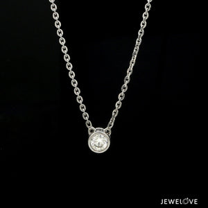 Single Diamond Pendant Platinum Chain JL PT CH 1317