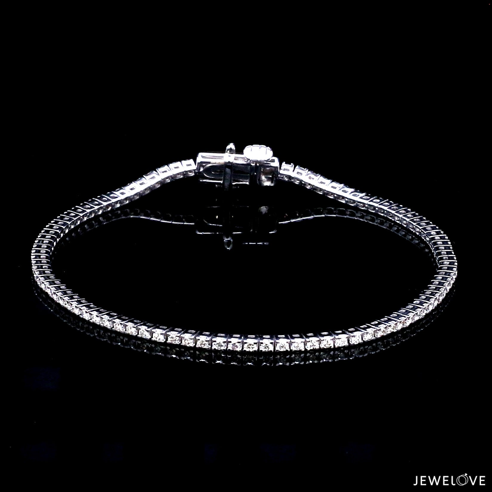 Single Line 18K Gold Tennis Bracelet with Diamonds JL AUB 1235