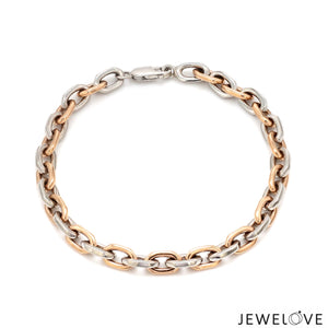 Men of Platinum| 5.75mm Platinum & Rose Gold Bracelet for Men JL PTB 1281