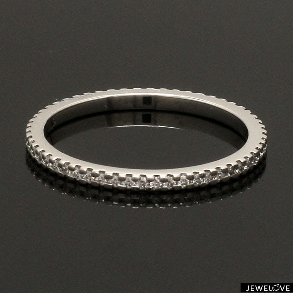 Thin Half Eternity Diamond Ring in Platinum JL PT 284-A