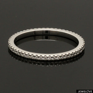 Thin Half Eternity Diamond Ring in Platinum JL PT 284-A