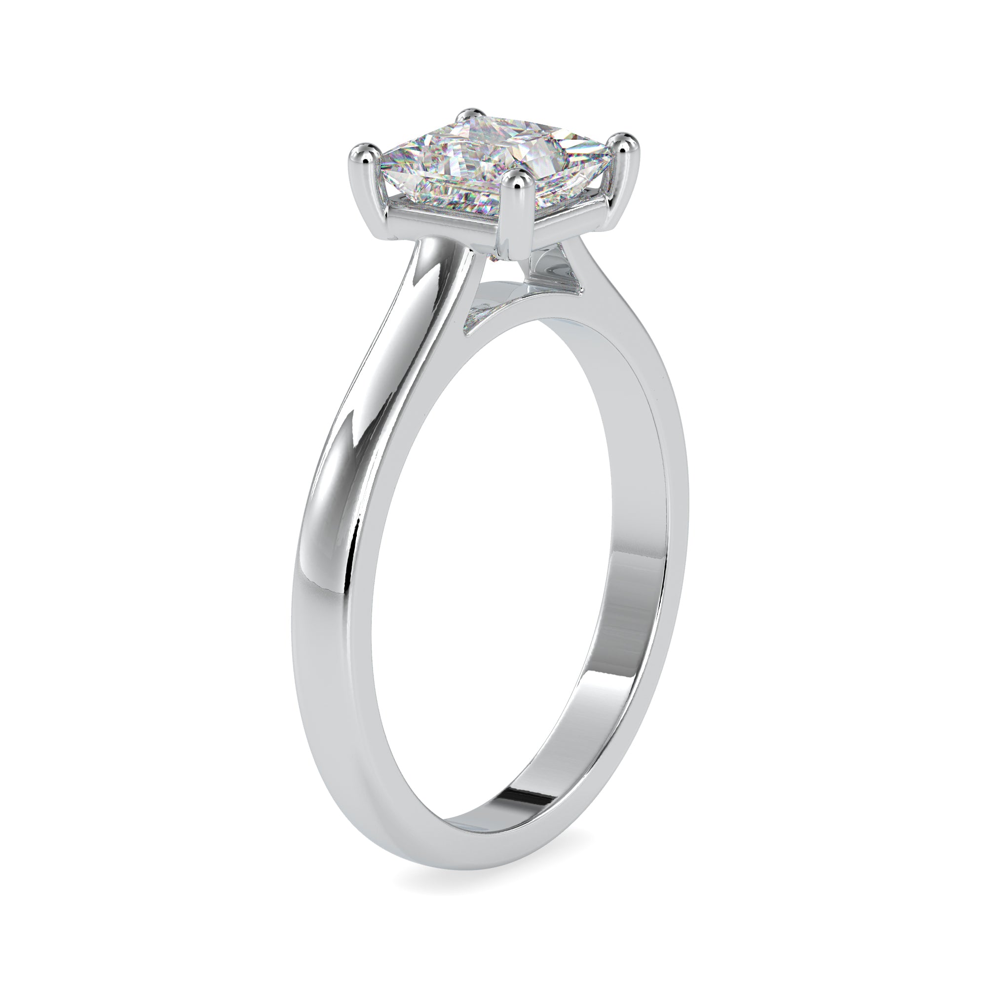 0.30cts. Solitaire Princess Cut Diamond Platinum Engagement Ring JL PT 0013-A   Jewelove.US