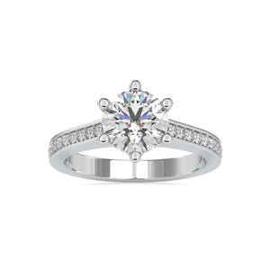 0.30cts. Solitaire Platinum Diamond Shank Engagement Ring JL PT 0023-A   Jewelove.US