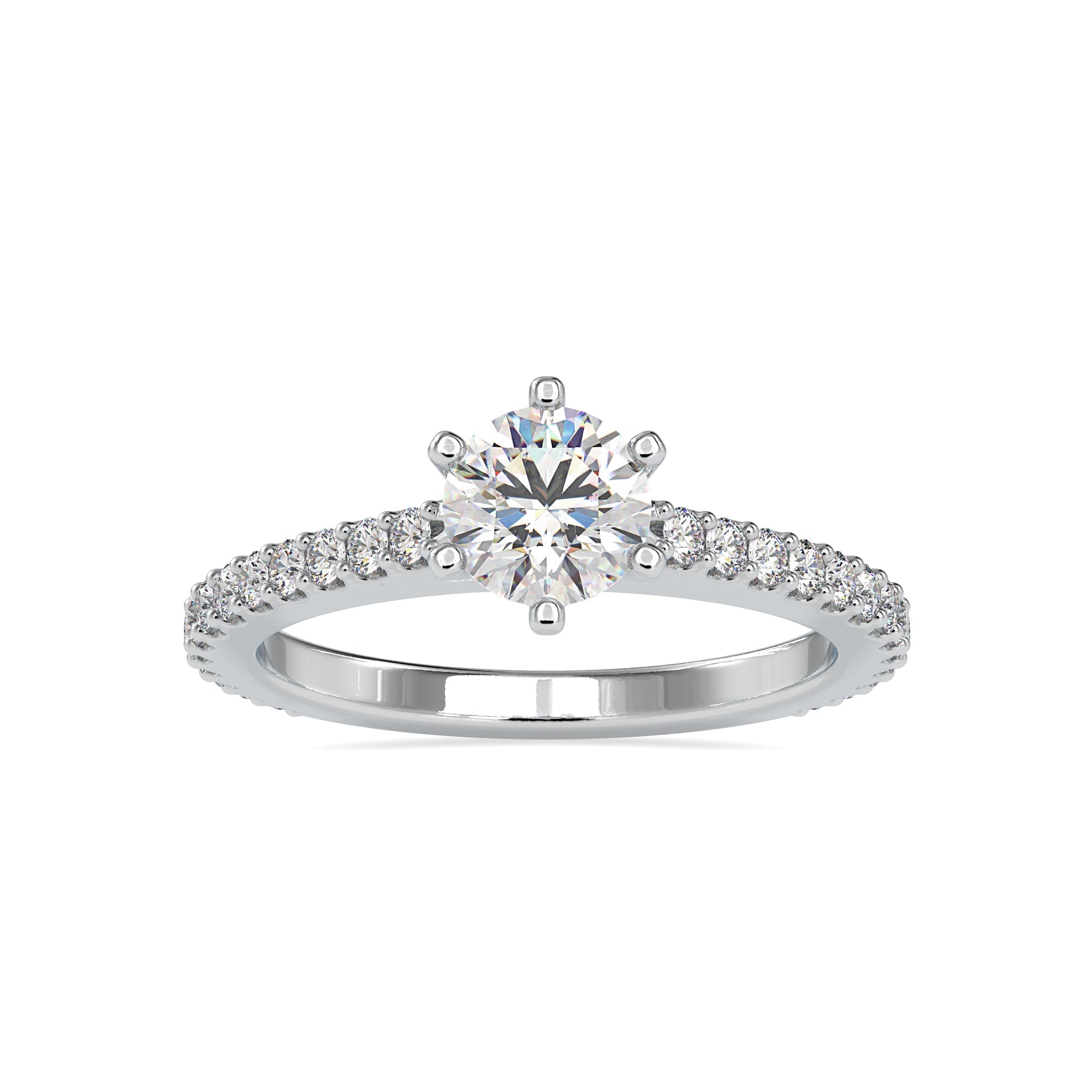 0.30cts. Solitaire Platinum Diamond Shank Engagement Ring JL PT 0028-A   Jewelove.US