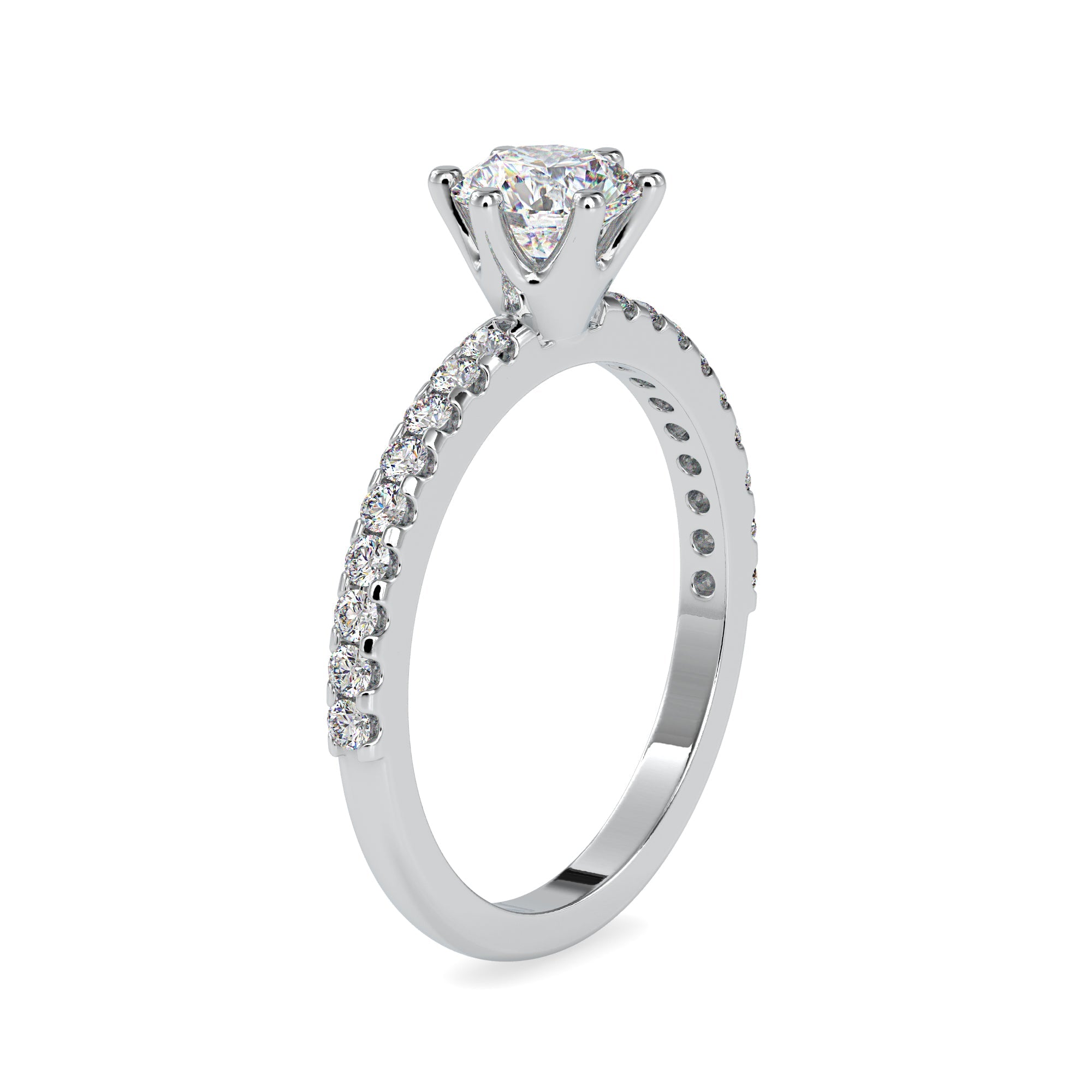 0.30cts. Solitaire Platinum Diamond Shank Engagement Ring JL PT 0029-A   Jewelove.US