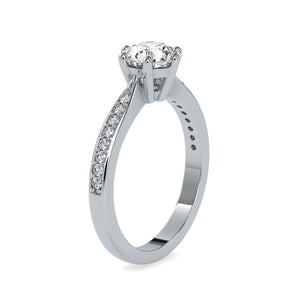 0.30cts. Solitaire Platinum Diamond Shank Engagement Ring JL PT 0063-A   Jewelove.US