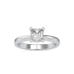 0.30cts. Princess Cut Diamond Solitaire Platinum Engagement Ring JL PT 0065-A   Jewelove.US