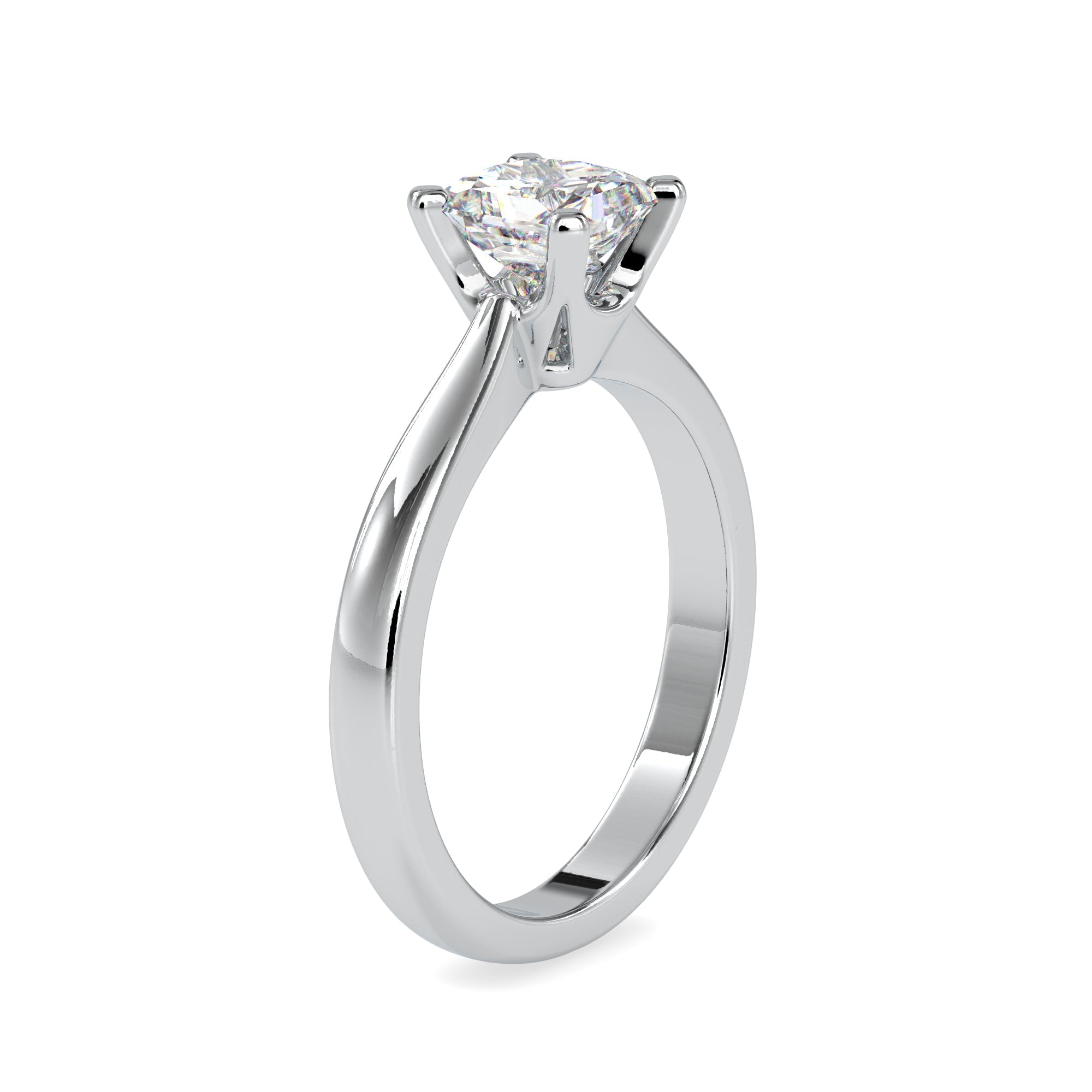 0.30cts. Princess Cut Diamond Solitaire Platinum Engagement Ring JL PT 0065-A   Jewelove.US