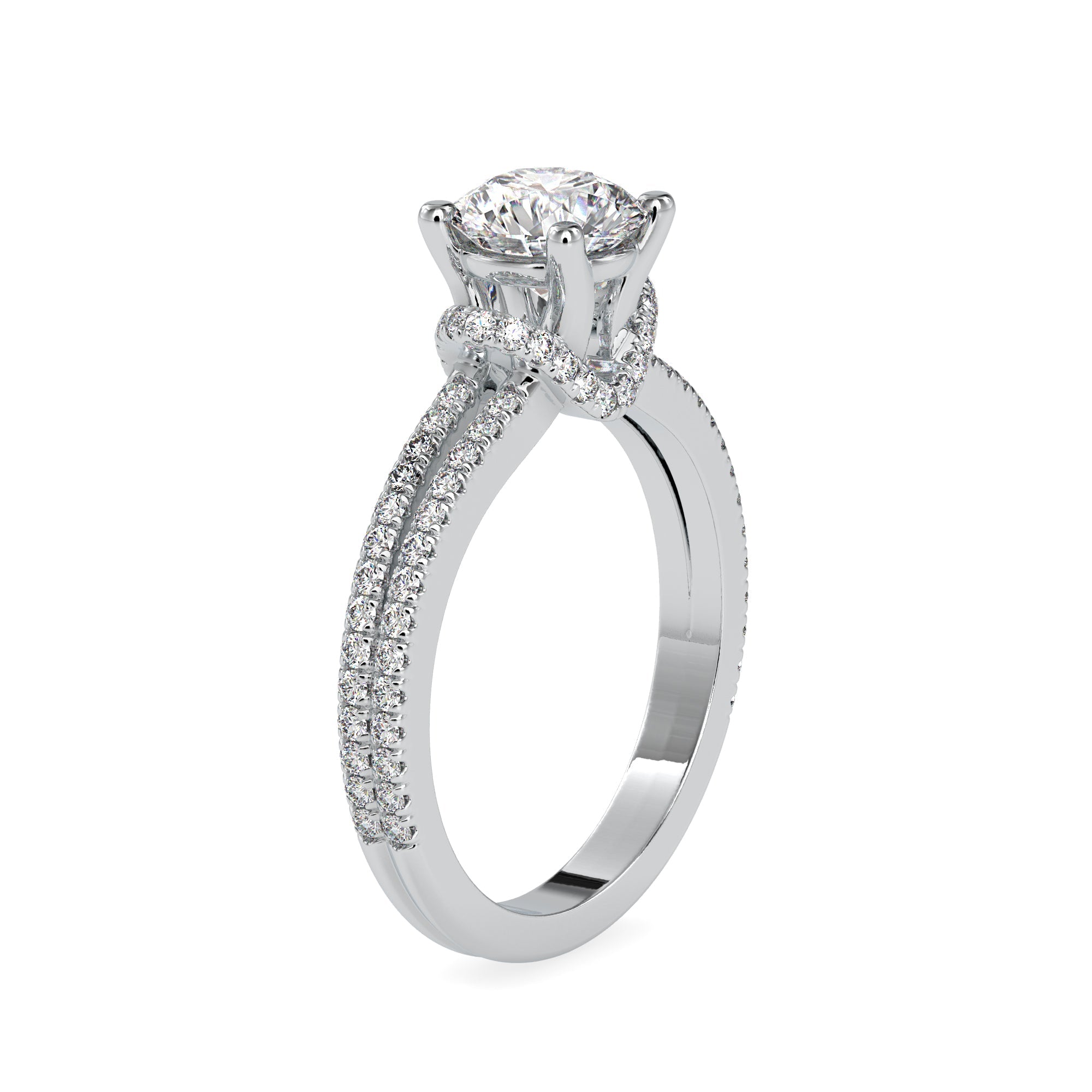 0.30cts. Solitaire Platinum Diamond Split Shank Engagement Ring JL PT 0073-A   Jewelove.US