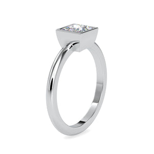 0.30cts. Princess Cut Diamond Platinum Solitaire Engagement Ring JL PT 0077-A   Jewelove.US