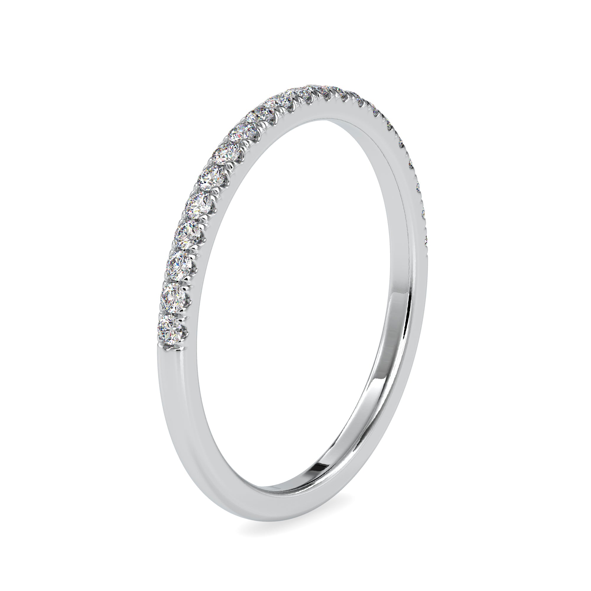 Half Eternity Platinum Ring with Diamonds JL PT 0088   Jewelove.US