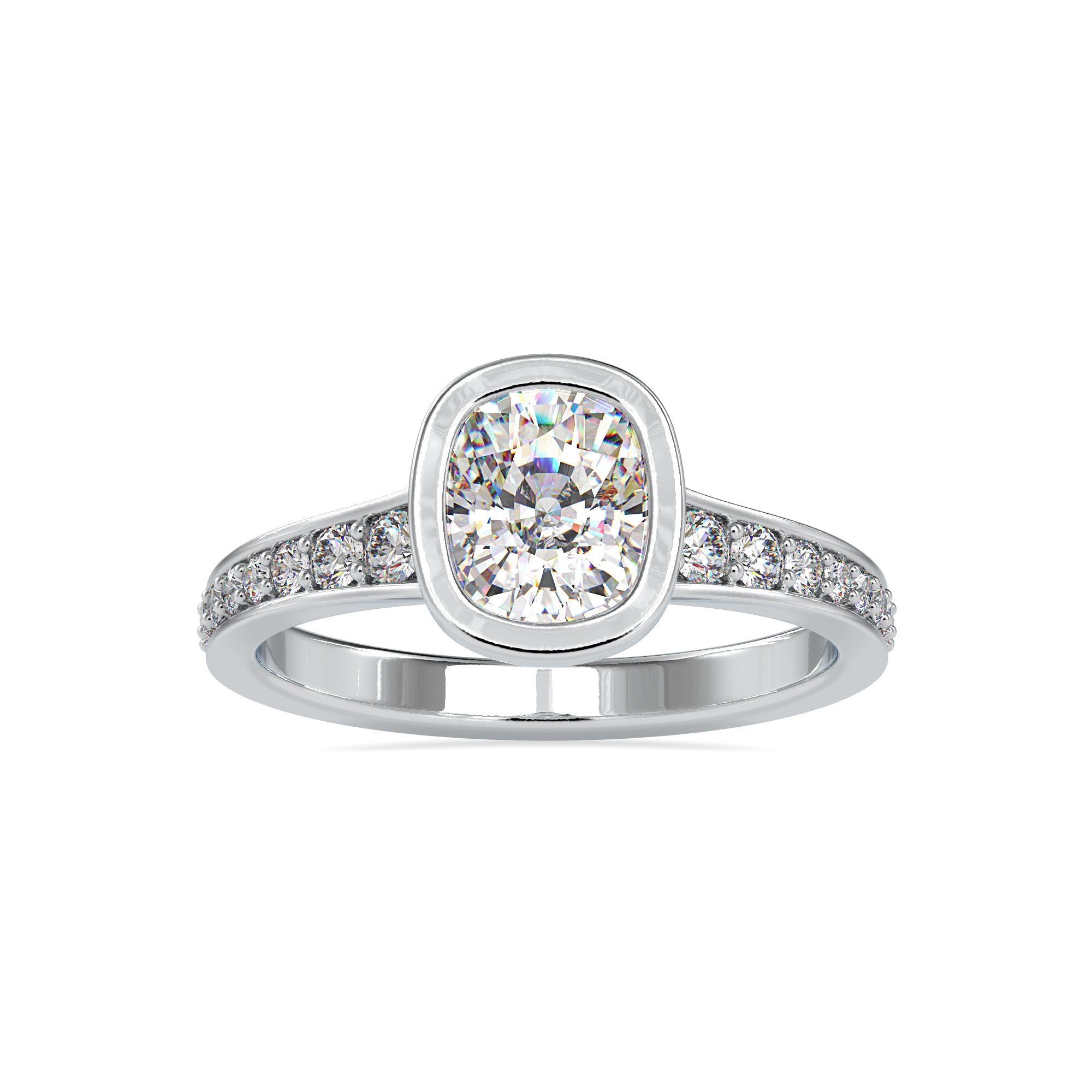 70-Pointer Oval Cut Solitaire Platinum Diamond Shank Ring JL PT 0092-B   Jewelove.US