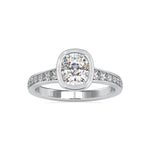 Load image into Gallery viewer, 70-Pointer Oval Cut Solitaire Platinum Diamond Shank Ring JL PT 0092-B   Jewelove.US
