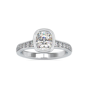 70-Pointer Oval Cut Solitaire Platinum Diamond Shank Ring JL PT 0092-B   Jewelove.US