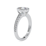 Load image into Gallery viewer, 70-Pointer Oval Cut Solitaire Platinum Diamond Shank Ring JL PT 0092-B   Jewelove.US
