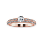 Load image into Gallery viewer, 0.70cts. Cushion Cut Solitaire Diamond Split Shank 18K Rose Gold Ring JL AU 1187R-B   Jewelove.US
