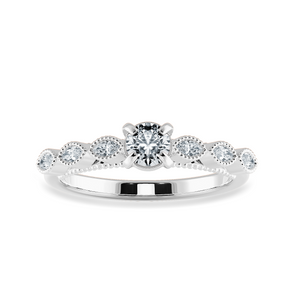 0.50cts Solitaire Platinum Ring with Marquise Cut Diamond Accents JL PT 2011-A   Jewelove.US