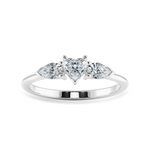 Load image into Gallery viewer, 0.50cts Heart Cut Solitaire with Pear Cut Diamond Accents Platinum Ring JL PT 1205-A   Jewelove.US
