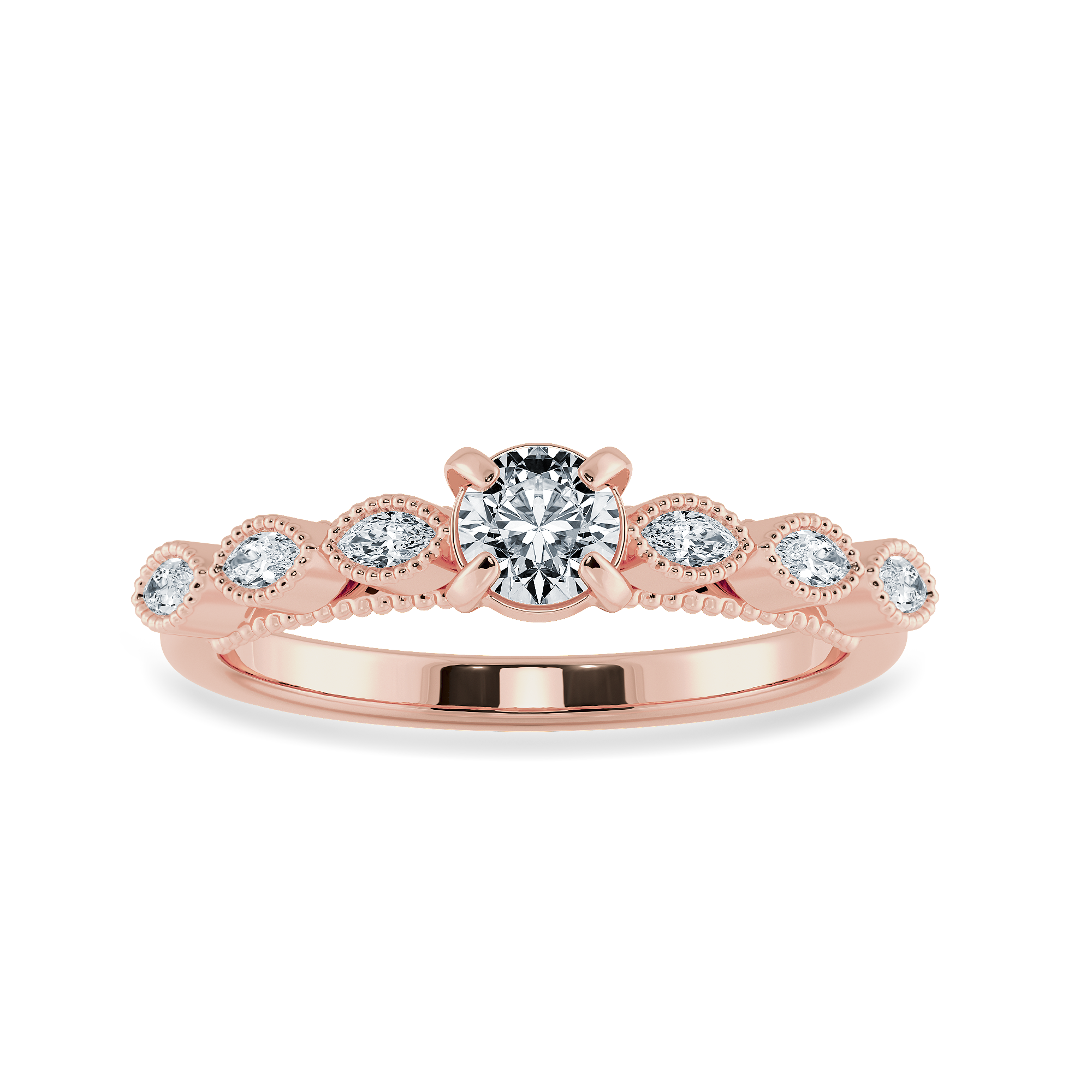 0.70cts. Solitaire 18K Rose Gold Ring with Marquise Cut Diamond JL AU 2011R-B   Jewelove.US