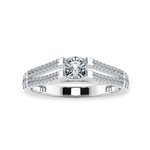 Load image into Gallery viewer, 0.30cts. Cushion Cut Solitaire Diamond Split Shank Platinum Diamond Shank Engagement Ring JL PT 1179   Jewelove.US
