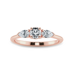 Load image into Gallery viewer, 0.50cts. Solitaire with Pear Cut Diamond Accents 18K Rose Gold Ring JL AU 2020R-A   Jewelove.US
