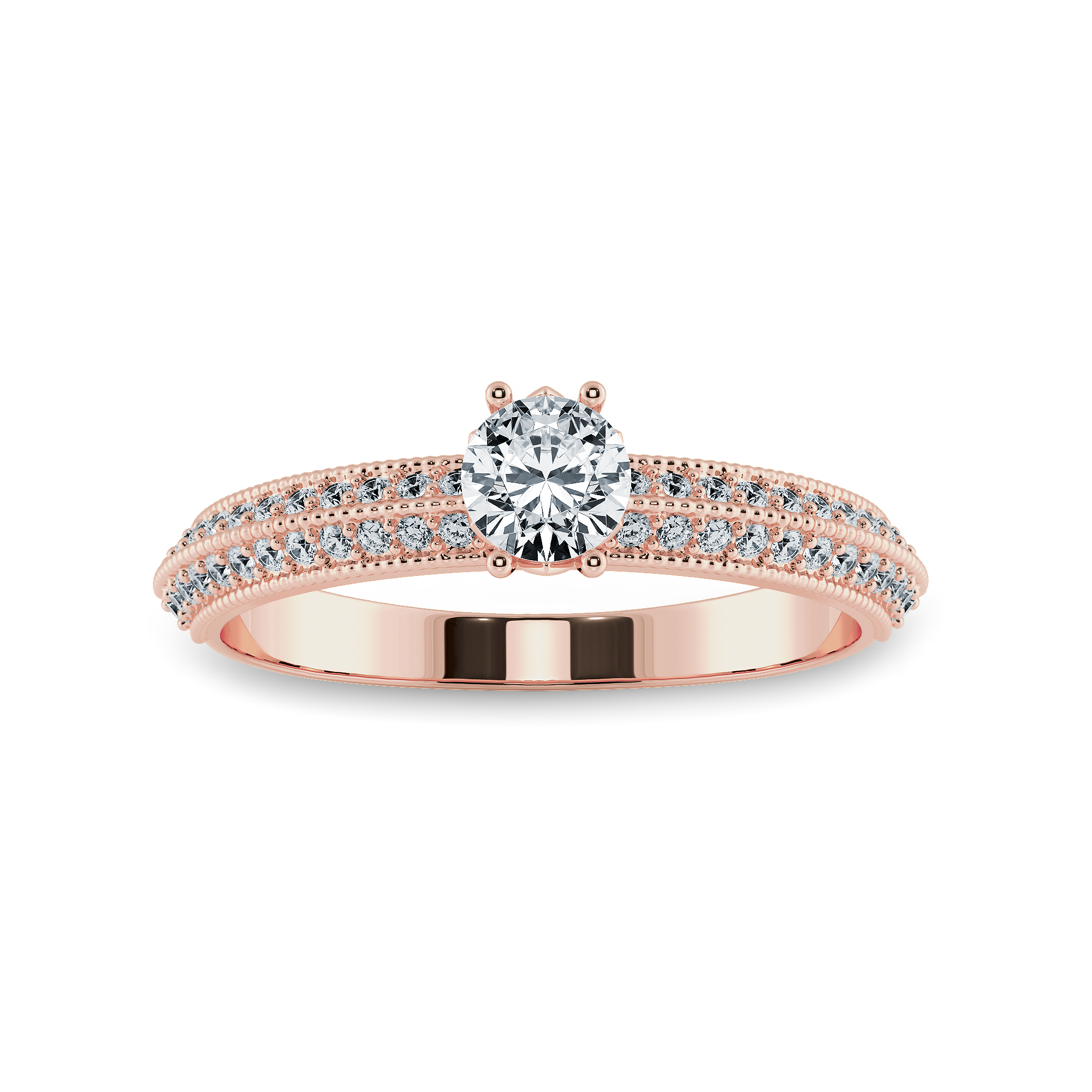 0.70cts. Solitaire Diamond Split Shank 18K Rose Gold Ring JL AU 1185R-B   Jewelove.US