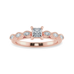 Load image into Gallery viewer, 0.70cts. Princess Cut Solitaire with Marquise Diamond Accents 18K Rose Gold Ring JL AU 2012R-B   Jewelove.US
