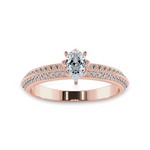 Load image into Gallery viewer, 0.70cts. Pear Cut Solitaire Diamond Split Shank 18K Rose Gold Ring JL AU 1191R-B   Jewelove.US
