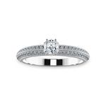 Load image into Gallery viewer, 0.30cts. Cushion Cut Solitaire Diamond Split Shank Platinum Engagement Ring JL PT 1187   Jewelove.US
