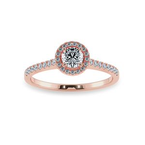 0.70cts. Solitaire Diamond Halo Shank 18K Rose Gold Ring JL AU 1193R-B   Jewelove.US