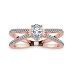 Load image into Gallery viewer, 50-Pointer Pear Cut Solitaire Diamond Split Shank 18K Rose Gold Solitaire Ring JL AU 1175R-A   Jewelove.US
