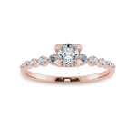 Load image into Gallery viewer, 0.70cts. Cushion Cut Solitaire Halo Diamond Accents 18K Rose Gold Ring JL AU 2005R-B   Jewelove.US
