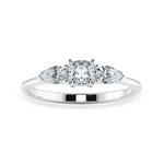 Load image into Gallery viewer, 0.30cts. Cushion Cut Solitaire with Pear Cut Diamond Accents Platinum Engagement Ring JL PT 1203   Jewelove.US
