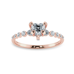 0.70cts. Heart Cut Solitaire Halo Diamond Accents 18K Rose Gold Ring JL AU 2007R-B   Jewelove.US