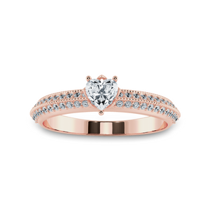 0.70cts. Heart Cut Solitaire Diamond Split Shank 18K Rose Gold Ring JL AU 1189R-B   Jewelove.US