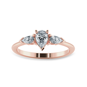 0.70cts. Pear Cut Solitaire Diamond Accents 18K Rose Gold Ring JL AU 1207R-B   Jewelove.US