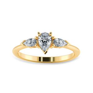 0.30cts. Pear Cut Solitaire Diamond Accents 18K Yellow Gold Ring JL AU 1207Y   Jewelove.US