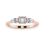 Load image into Gallery viewer, 0.70cts. Cushion Cut Solitaire with Pear Cut Diamond Accents 18K Rose Gold Ring JL AU 1203R-B   Jewelove.US
