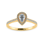 Load image into Gallery viewer, 0.70cts. Pear Cut Solitaire Halo Diamond Shank 18K Yellow Gold Ring JL AU 1200Y-B   Jewelove.US
