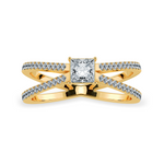 Load image into Gallery viewer, 0.70cts. Princess Cut Solitaire Diamond Split Shank 18K Yellow Gold Ring JL AU 1170Y-B   Jewelove.US
