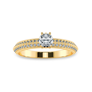 0.50cts. Solitaire Diamond Split Shank 18K Yellow Gold Ring JL AU 1185Y-A   Jewelove.US