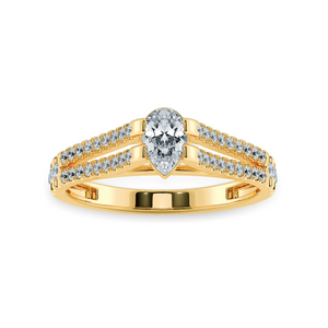 0.30ts. Pear Cut Solitaire Diamond Split Shank 18K Yellow Gold Ring JL AU 1183Y   Jewelove.US