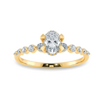 Load image into Gallery viewer, 0.70cts. Oval Cut Solitaire Halo Diamond Accents 18K Yellow Gold Ring JL AU 2008Y-B   Jewelove.US
