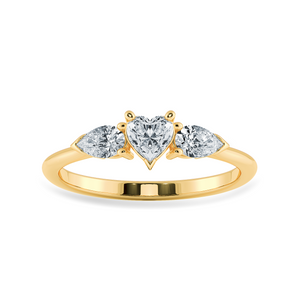 0.70cts. Heart Cut Solitaire with Pear Cut Diamond Accents 18K Yellow Gold Ring JL AU 1205Y-B   Jewelove.US