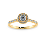 Load image into Gallery viewer, 0.50cts. Solitaire Diamond Halo Shank 18K Yellow Gold Ring JL AU 1193Y-A   Jewelove.US
