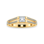 Load image into Gallery viewer, 0.70cts. Princess Cut Solitaire Diamond Split Shank 18K Yellow Gold Ring JL AU 1178Y-C   Jewelove.US
